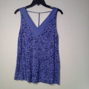 Maurices Shirt Blouse Women S Sleeveless V-Neck Pattern Blue Black